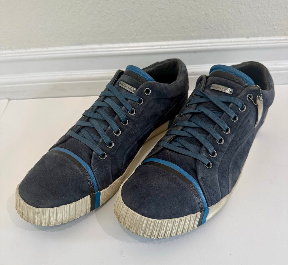 Alexander McQueen x PUMA 2010 Blue Suede Low Top Sneakers Men’s 11 Rare Designer